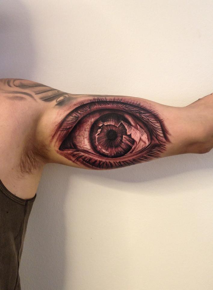 tattoo mini galleri, eye reflection, black n grey tattoo, øje