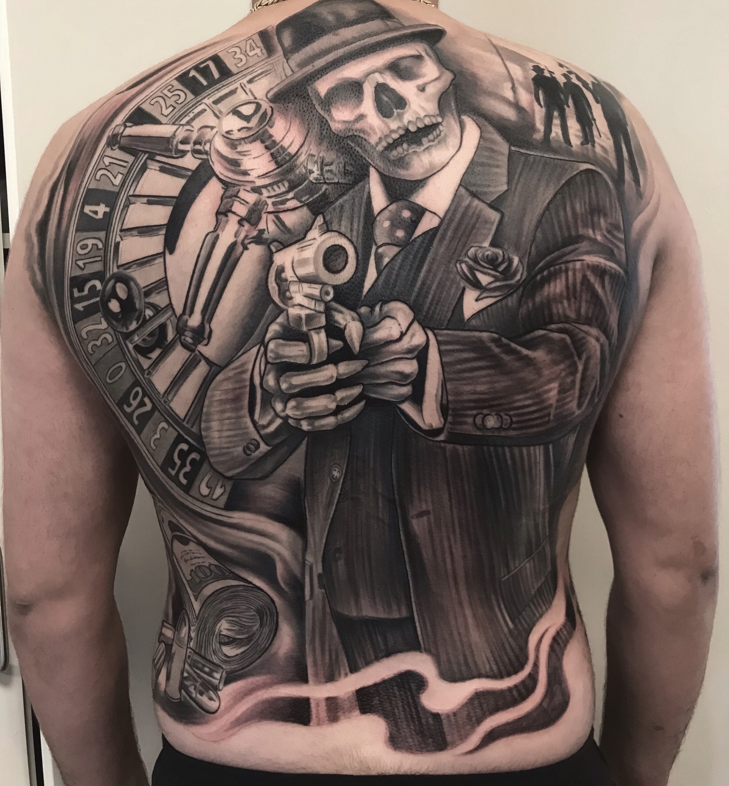 gangster tattoo, roulette tattoo , mafia tattoo , chicano tattoo